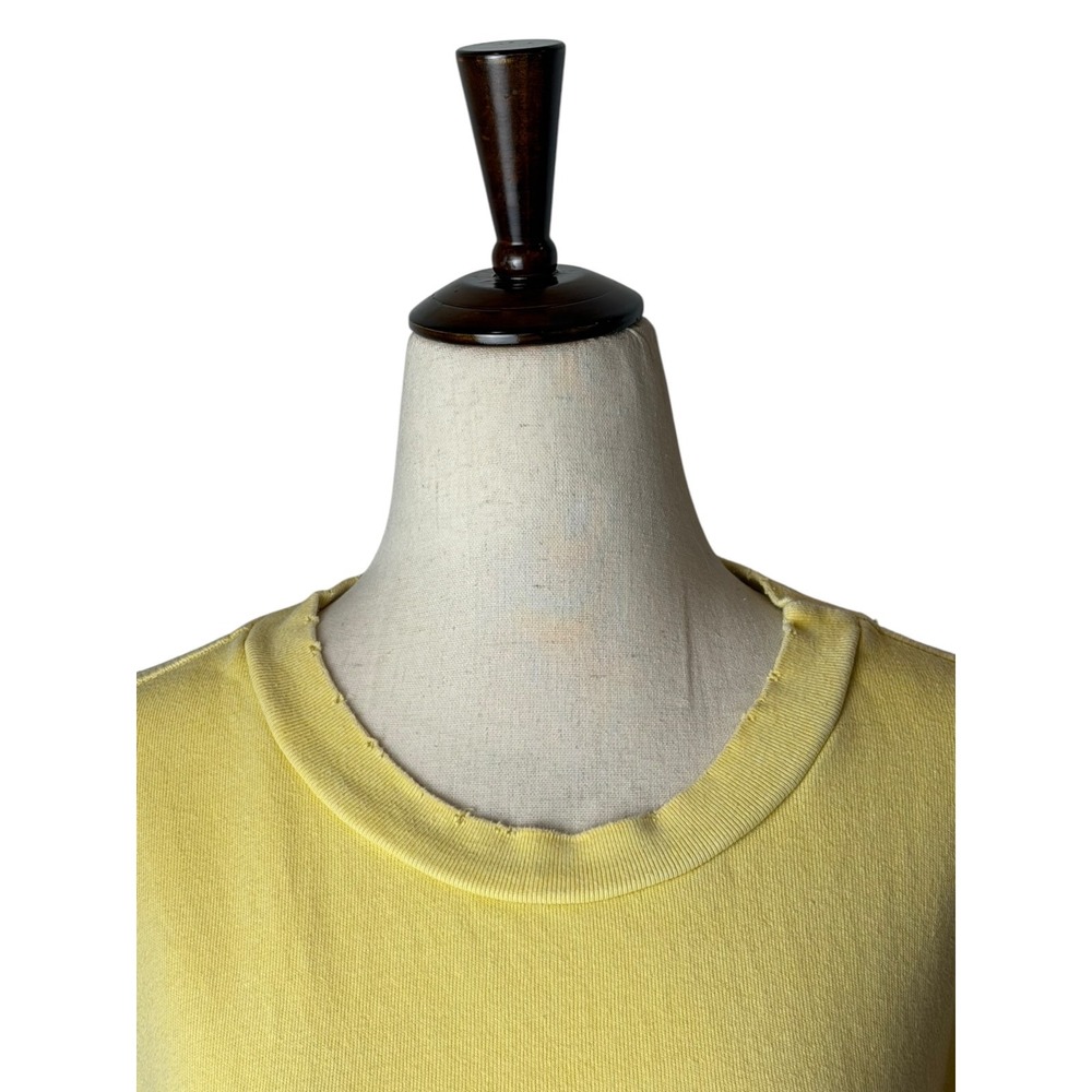 n:PHILANTHROPY Reeves Sweatshirt Women Small Yellow Crop Distressed Streetwear - Picture 4 of 15